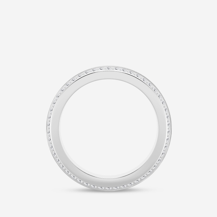 1 ctw Round Lab Grown Diamond 7mm Beveled Edge Sandblast Finish Eternity Band